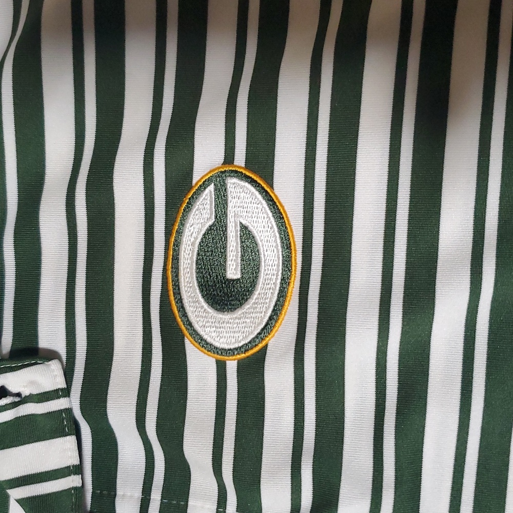 Green Bay Packers NFL Team Apparel Polo Shirt‎ Mens L White Green Short Sleeve - Picture 2 of 6